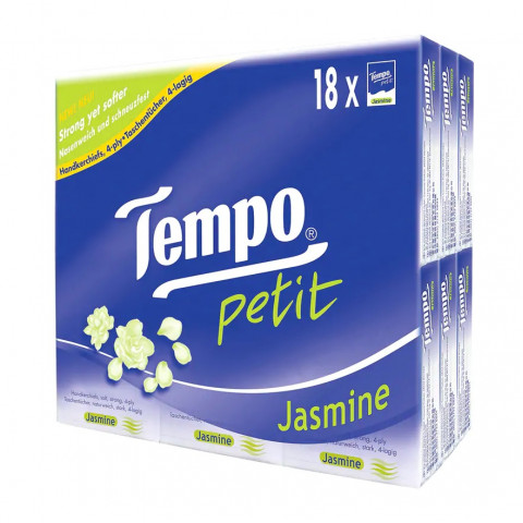 Tempo Petit Mini Pocket Hanky-Jasmine 18 Packs