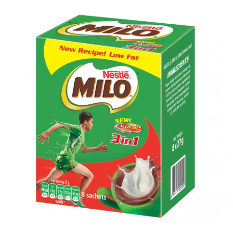 ネスレ　ミロ　麦芽飲料　３合１（砂糖やミルク入り）　２７ｇ × ８袋