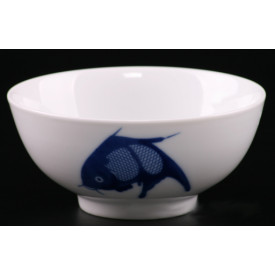 藍鯉魚瓷碗 7吋
