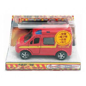 Sun Hing Toys Hong Kong Ambulance Red Color with Sound & Bright Flashing Light 14cm x 6cm x 8.5cm