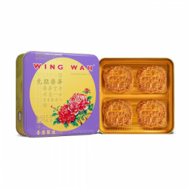 Wing Wah Cake Shop White Lotus Seed Paste Mooncake 3 Yolks 4 pieces