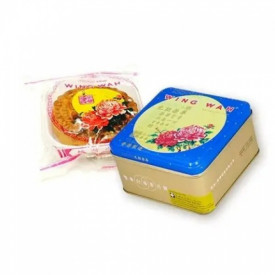 Wing Wah Cake Shop White Lotus Seed Paste Mooncake 2 Yolks 1 piece Can Pack